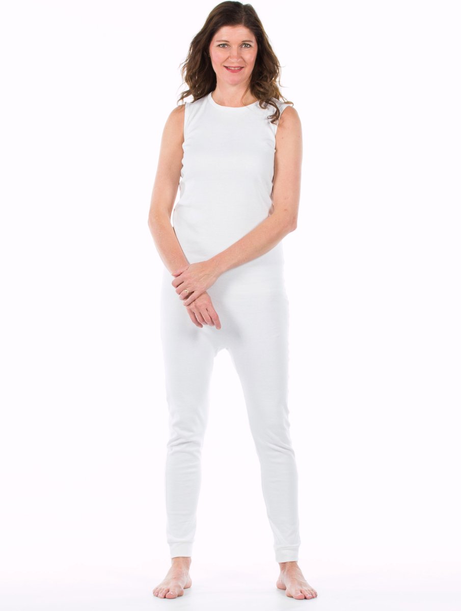 Goedkoopste Body / romper voor volwassenen | ritssluiting rug | lange pijp | Wit (dames / heren