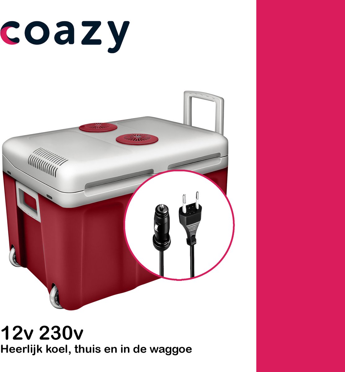Glacière électrique 32L rouge, Mini frigo 230 V et 12 V pour camping car, Frigobox