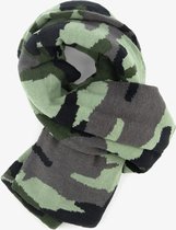 Jongens sjaal met camouflage print - Groen - 100% Acryl - Extra zacht