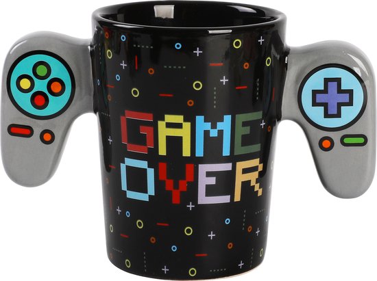 I-total Mok Game Over keramiek zwart/grijs/multicolor