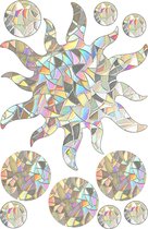Raamsticker - Zon en cirkels - Suncatcher - Rainbow - Raamdecoratie - Raamfolie - Statisch - Zelfklevend - Sticker