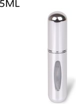 Flacon de Parfum - Rechargeable - Handy Flacon de parfum rechargeable - 5 ML - Atomiseur de parfum Sac à main - Mini flacon de parfum - Festival - Argent