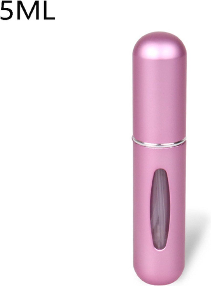 Parfum Flesje - Hervulbaar - Handig Navulbaar parfumflesje - 5 ML - Parfumverstuiver Handtas - Mini parfumflesje - Festival - Roze