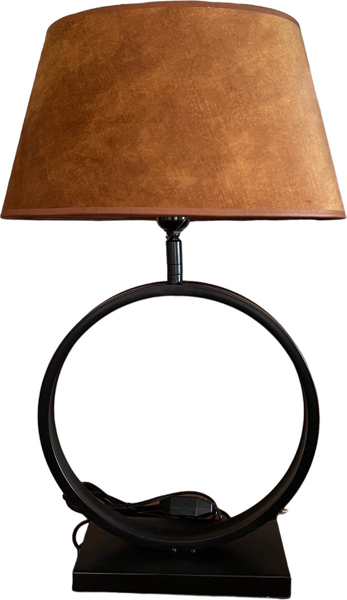 Tafel lamp industrieel zwart inclusief kap - 60cm | bol.com