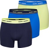 Happy Shorts Lot de 3 Boxers Homme D907 Couleurs unies - Taille M