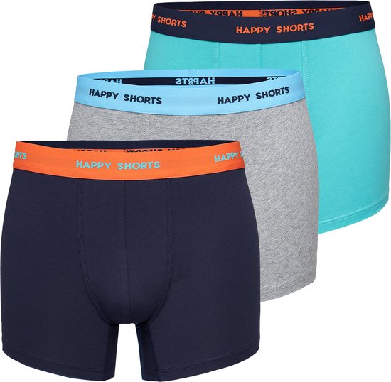 Happy Shorts 3-Pack Boxershorts Heren D906 Effen Kleuren - Maat XL