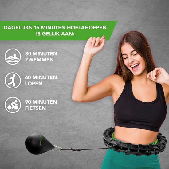 Tunturi Weighted Hoelahoep - Massage Hoela hoep - Fitness Hula Hoop met gewicht - 1,3 kg - Verstelbaar