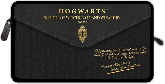 Harry Potter - Hogwarts Schild - Kunstlederen Etui met Meerdere Vakken - Zwart