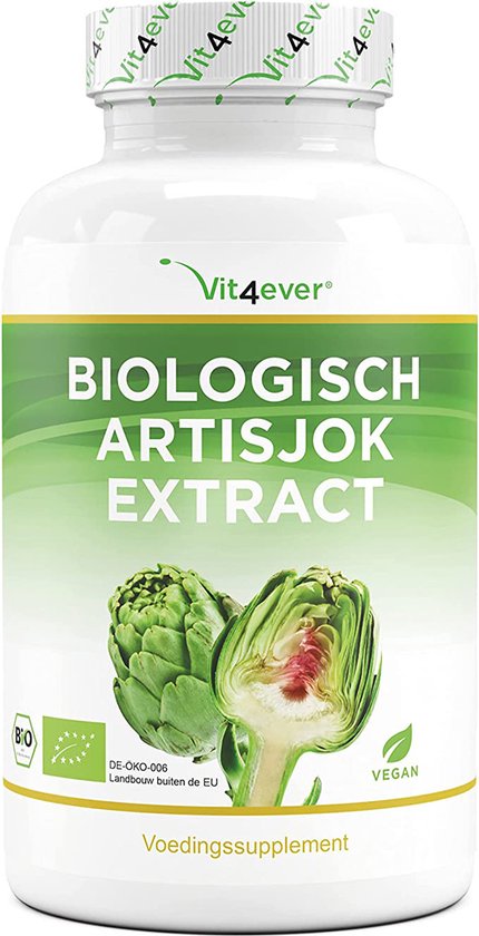 Foto: Biologisch artisjok extract 240 capsules 1800 mg per dagelijkse dosis 2 5 cynarine echt 20 1 artisjok extract biologische kwaliteit hoge dosis veganistisch vit4ever