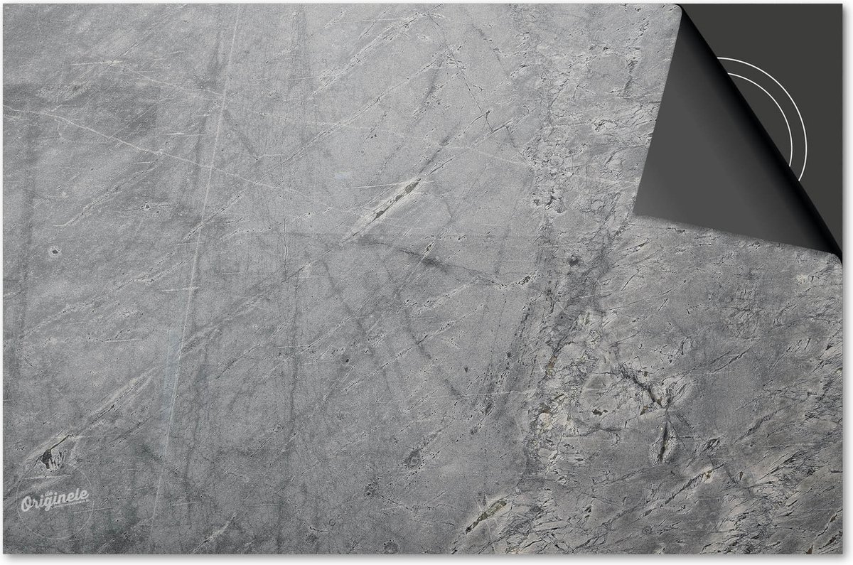 Inductie beschermer 65x52 - afdekplaat inductie mat - Dietrix Kookplaat beschermer - DELUXE - Beton - Muur Grijs Strepen