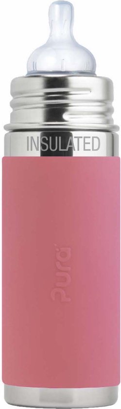 Babyflesje - Pura thermos speenfles - Plasticvrij - 260 ml - Rose