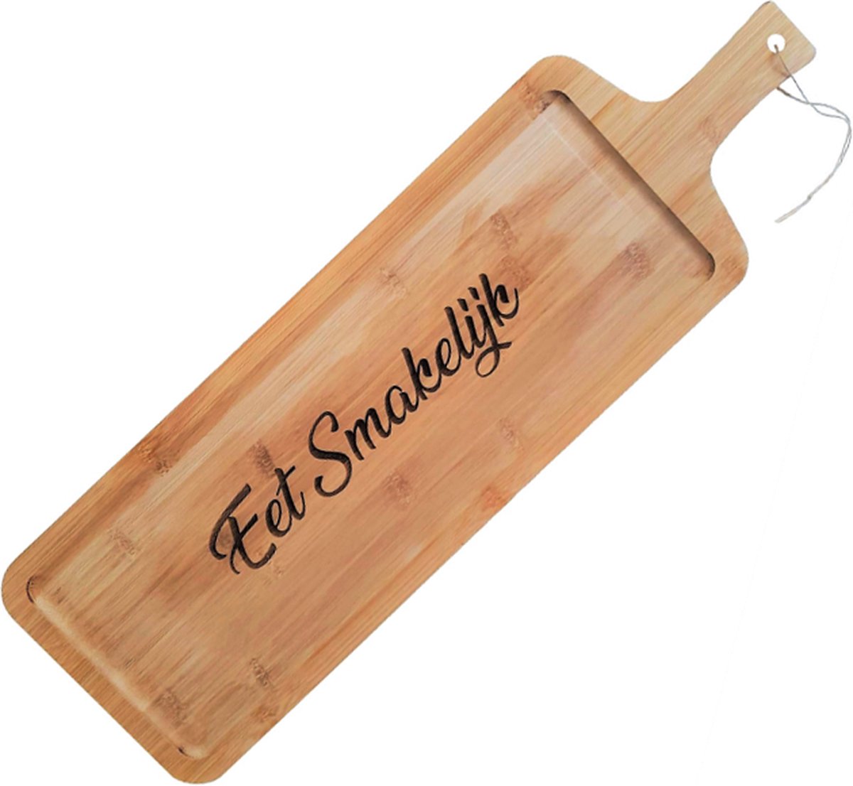 Borrelplank 'Eet Smakelijk' - Tapasplank - Bamboe Hout - Kaasplank - Serveerplank - 55 cm