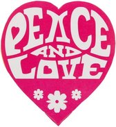 10 hartvormige stickers Peace and Love roze - babyshower - genderreveal - stickers - roze - liefde - vrede - peace - vrede