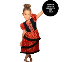 Spaanse Flamenco verkleedjurk meisjes – Maat 104 – verkleedkleding kinderen carnaval