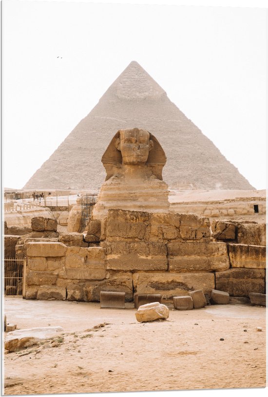 WallClassics - Acrylglas - Piramide van Chefren - Egypte - 60x90 cm Foto op Acrylglas (Wanddecoratie op Acrylaat)