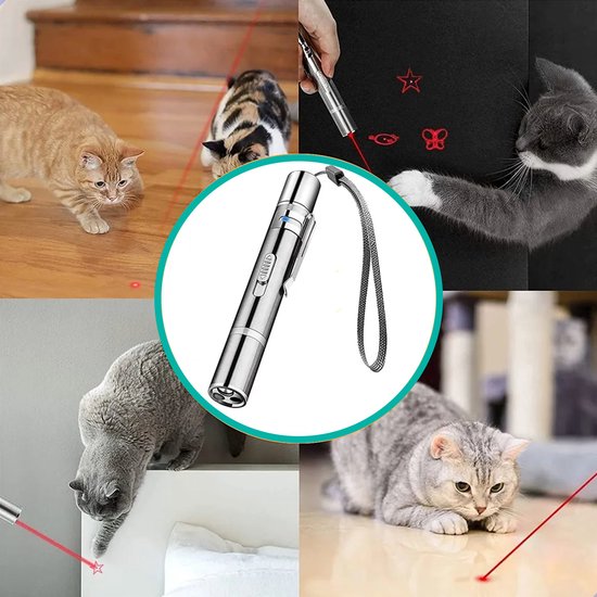 Laserpen - kattenspeeltjes - Laser - katten speelgoed - kattenspeelgoed - laserlampje kat - speeltjes - Pointer - Lamp - Laserlampje - USB Oplaadbaar