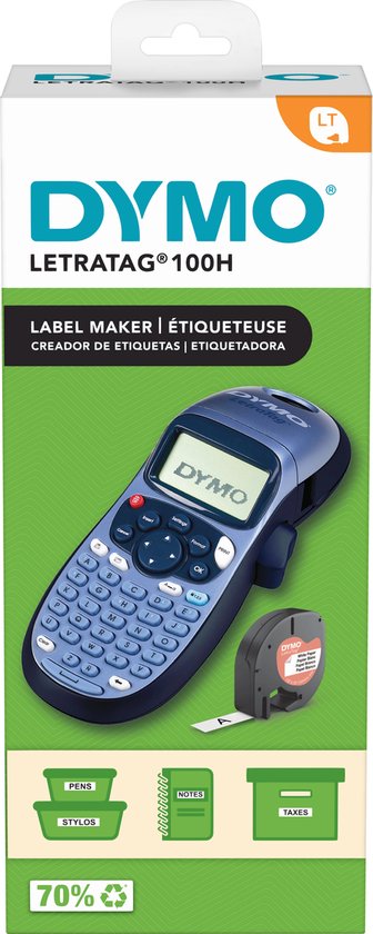 DYMO LetraTag LT-100H Labelprinter - Labelmaker met ABC-toetsenbord voor thuis en op kantoor - Blauw