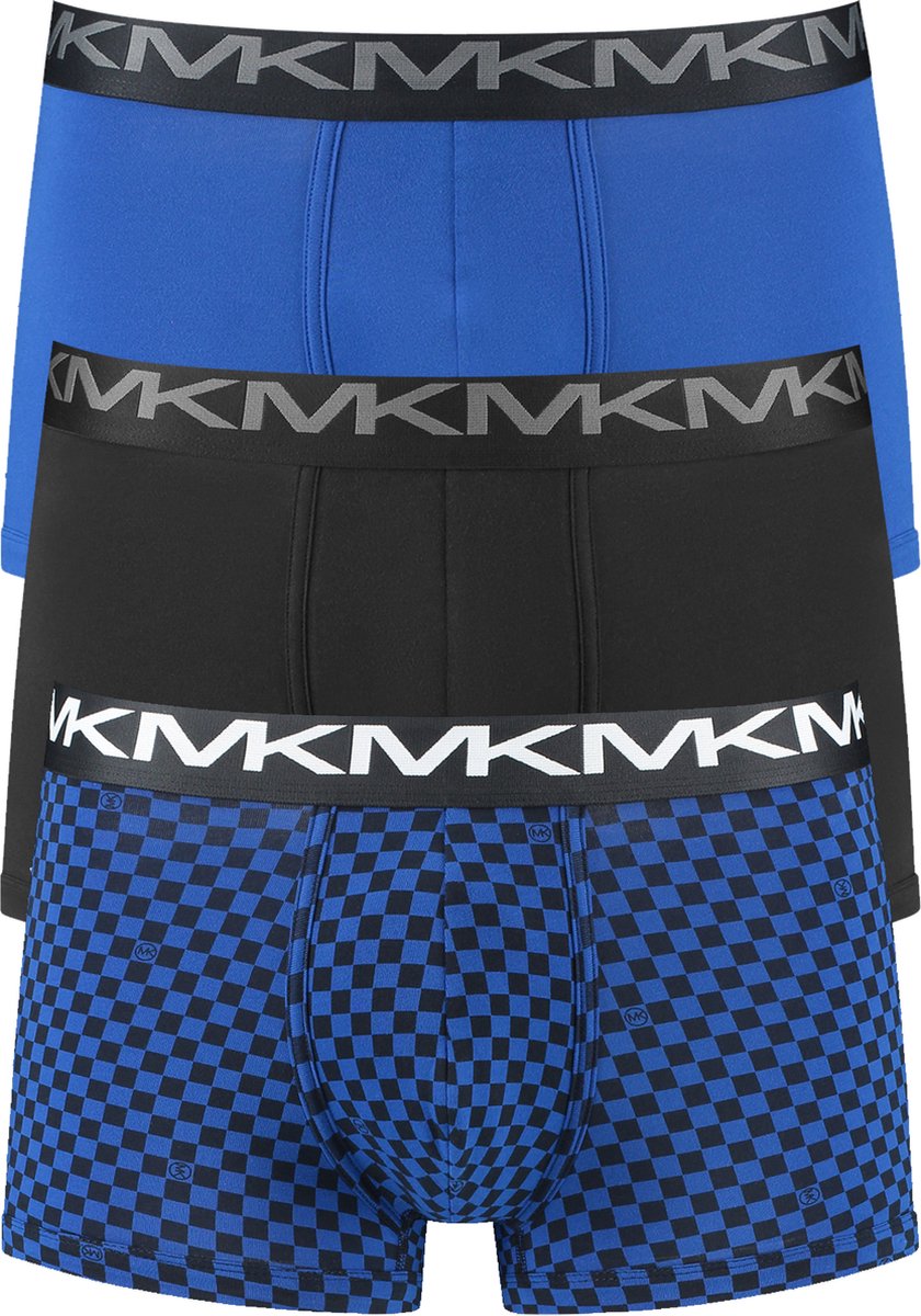 Michael Kors lage heren boxers kort (3-pack) - zwart - print - kobalt - Maat: L