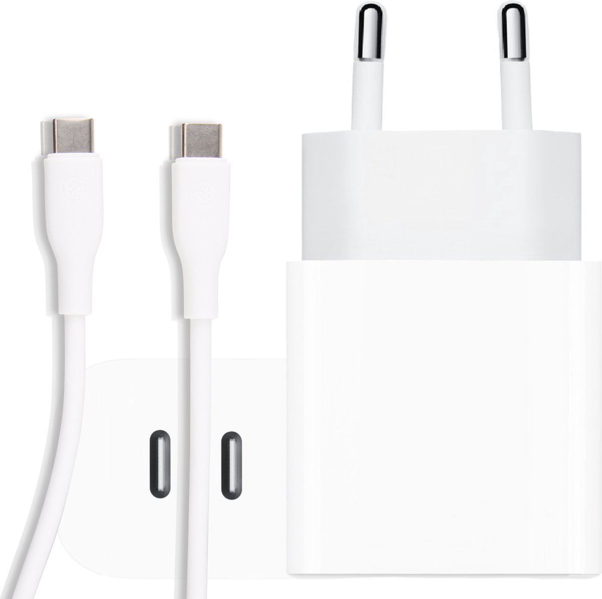 35w usb C Stekker 2 Poorten + usb-C naar usb-C Kabels - 2 Meter - Usb C Oplader - Snellader voor Galaxy A56 A57 S25 S26 S26 Ultra Z Flip 7 Z Fold 7 - Super Fast Charger