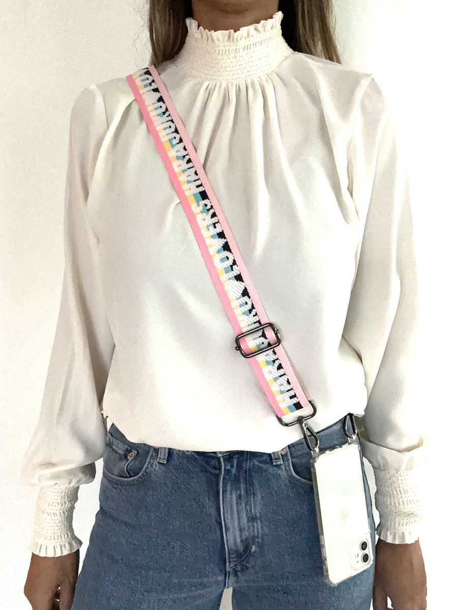 AFlavours - Bag Strap - Bagstrap - Tassenriem - Telefoonkoord ook voor kind - Schouderband roze - Crossover- Verstelbaar - Kerst cadeautje