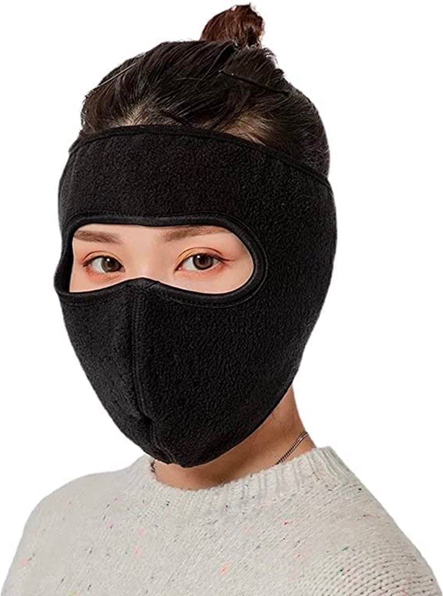 Facemask Zwart - Skimasker Heren/Dames Bivakmuts Met Ventilatie - Balaclava Masker met Klitterband - Gezichtsmasker - 1 Stuk