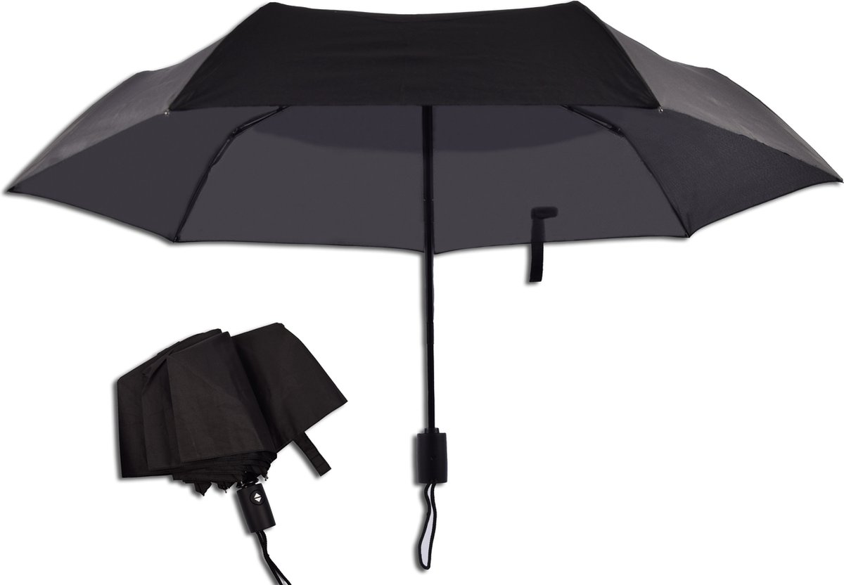 Automatische Stormparaplu: Windproof tot 70 km/u, Opvouwbaar, Dubbele Laag, Ø 95 cm, Zwart