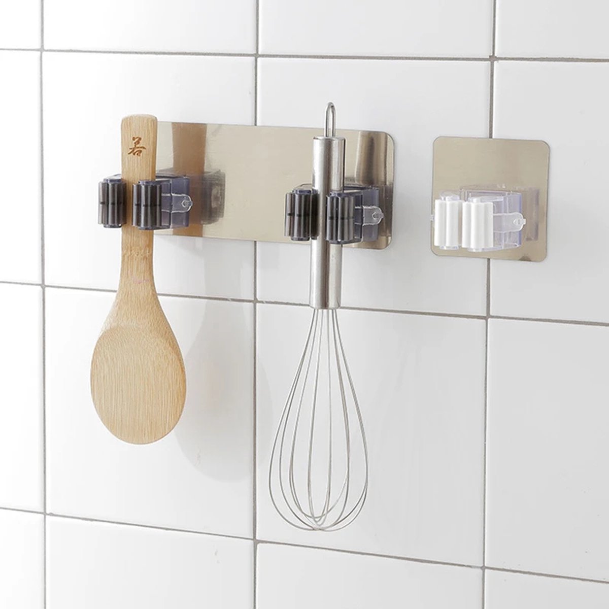 1/2Pc Multifunctionele Haken Mop Houder Wandmontage Mop - Organizer Bezem Hanger - Haak Badkamer Waterdichte - Wand haak Zelfklevende