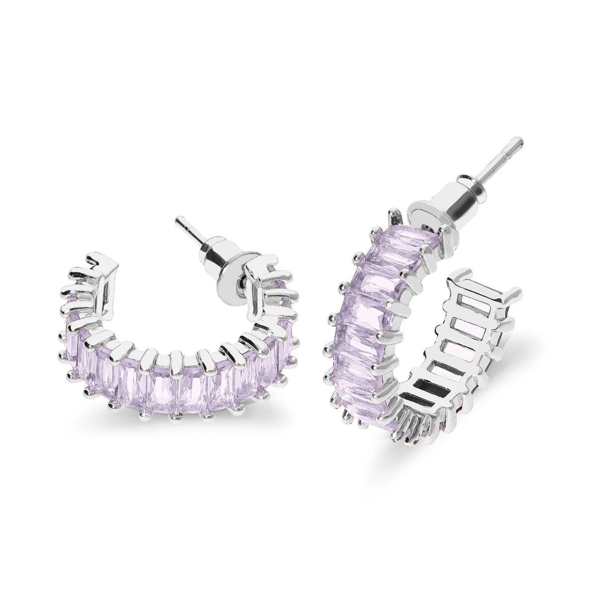 Coral earring purple silver