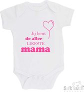 100% katoenen Romper "Jij bent de allerliefste mama" Meisjes Katoen Wit/roze Maat 62/68