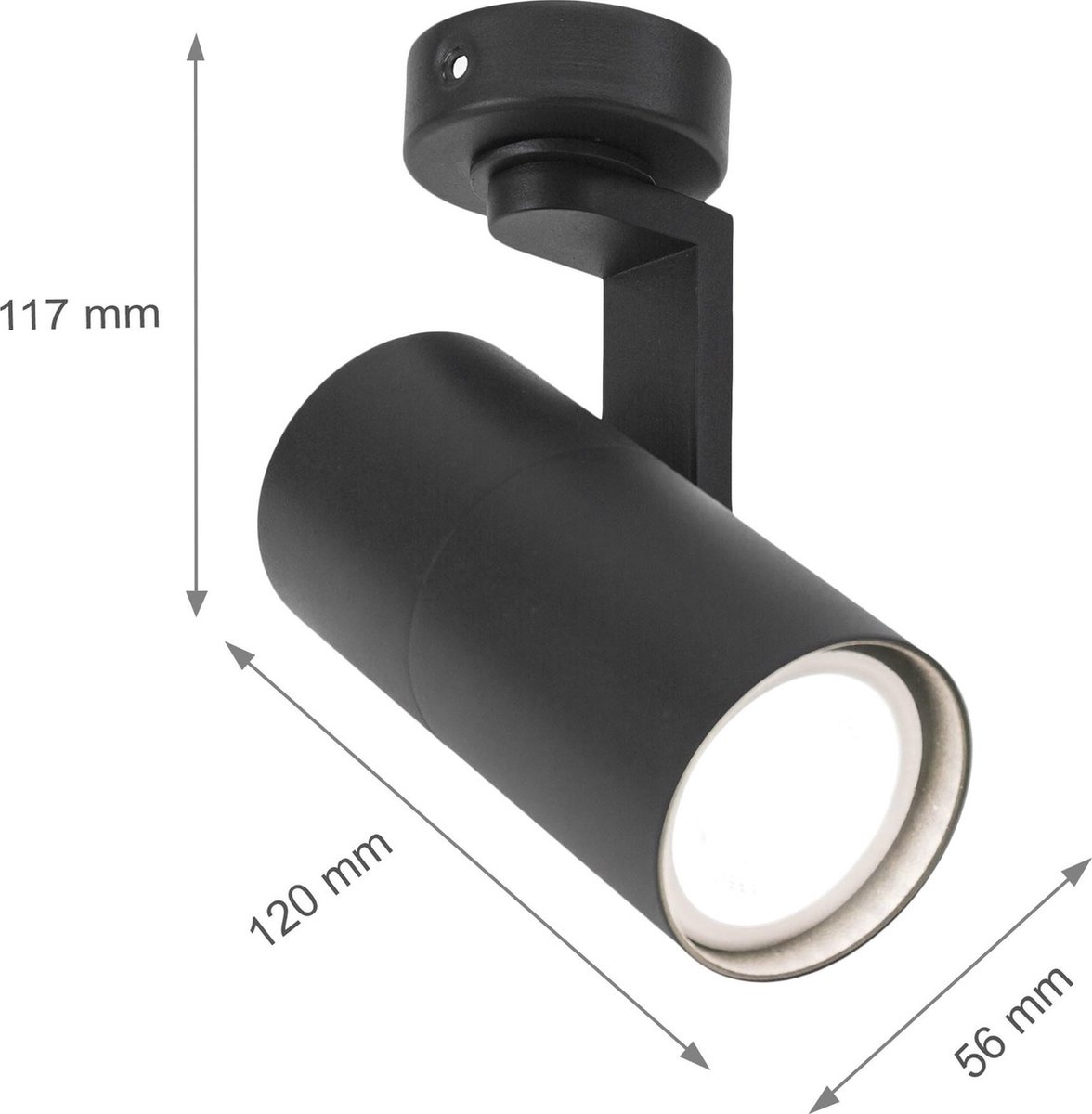 Spectrum - LED plafondspot Zwart - met GU10 fitting