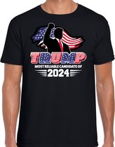 Bellatio Decorations T-shirt Trump heren - Most reliable candidate - fout/grappig voor carnaval L