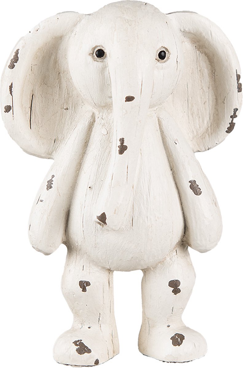 Clayre & Eef Beeld Olifant 5x4x10 cm Beige Bruin Polyresin