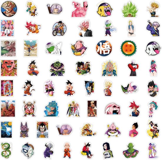 Dragon Ball Z Stickers - 50 Stuks - Anime Stickers - Manga Stickers - Dragon Ball Stickers - Goku - Vegeta - Gohan - Super Saiyan - Dragon Ball Z Manga - Anime - Manga - Stickers Volwassenen - Stickers voor Kinderen - Goku - Gohan - Vegeta - Cosplay - Dragon Ball Z
