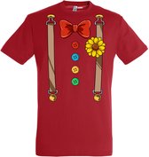 T-shirt kinderen Bretels Kostuum | Carnaval | Carnavalskleding Kinderen Baby | Rood | maat 68