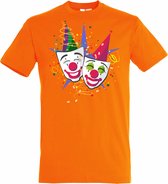 T-shirt kinderen Carnaval Masker | Carnaval | Carnavalskleding Kinderen Baby | Oranje | maat 140