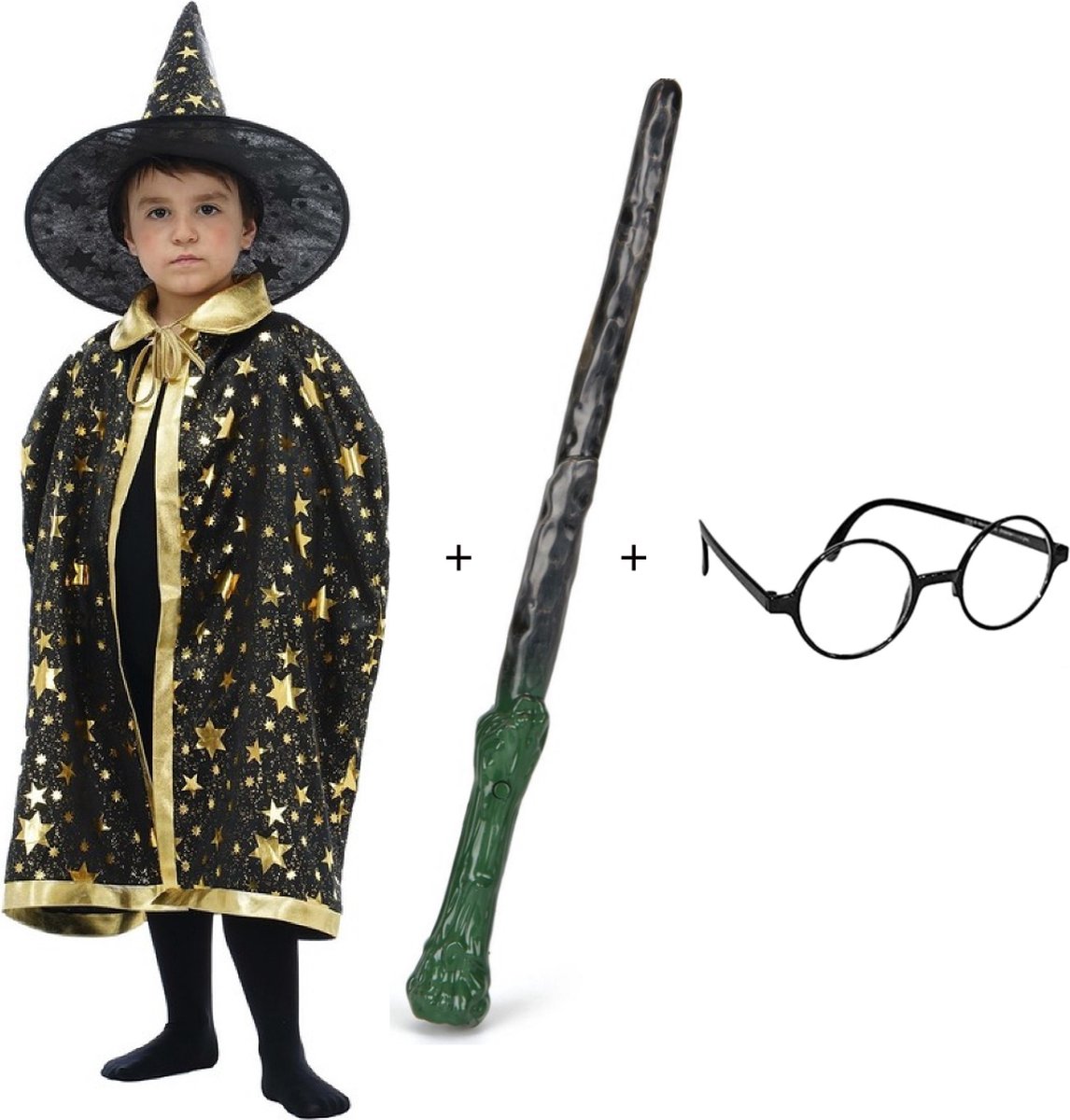 Jobber Toys - Halloween Kostuum Tovenaar - Inclusief accessoires