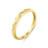 Silventi 9NBSAM-G230019 Ring en or avec pierres de zircone - 2,8 mm de large - Taille 53 - 14 carats - Or
