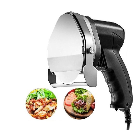 Elektrischer Kebab Schneider 80W - Edelstahl Fleischschneider Mit 2 Klingen & Verstellbarer Dicke