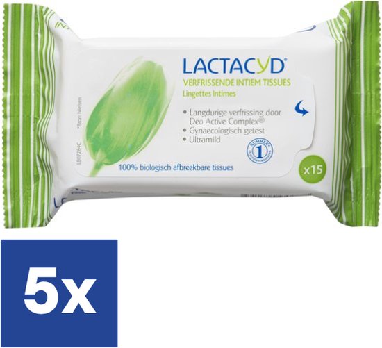 Lactacyd Fresh Intieme Doekjes - 5 x 15 doekjes