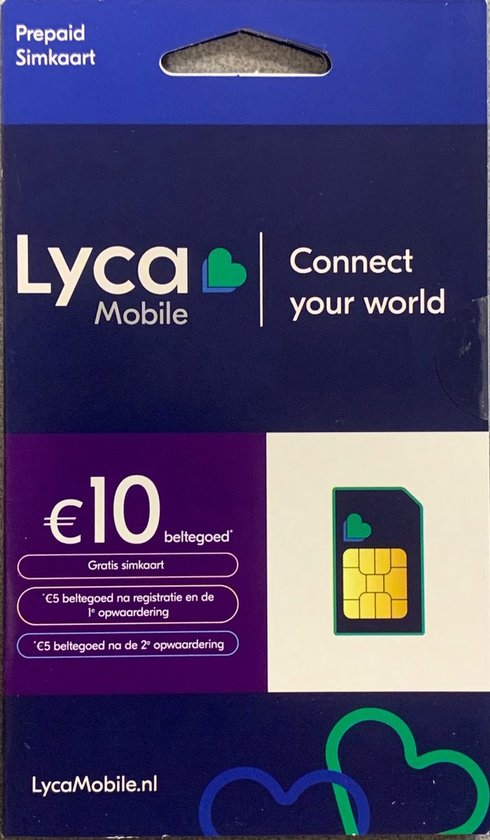 Lycamobile Prepaid Simkaart 2 stuks - KPN netwerk - Eerst opwaarderen voor  gebruik -... | bol.com