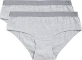 Ten Cate Basics organic cotton stretch hipster grey melange 2 pack voor Meisjes | Maat 122/128
