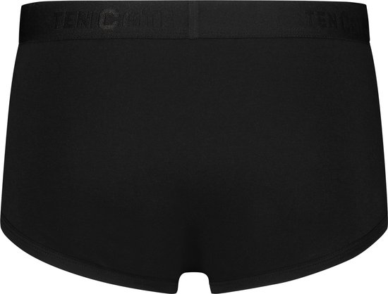 Zwarte Ten Cate slip, achterkant zichtbaar. Elastische band met logo.