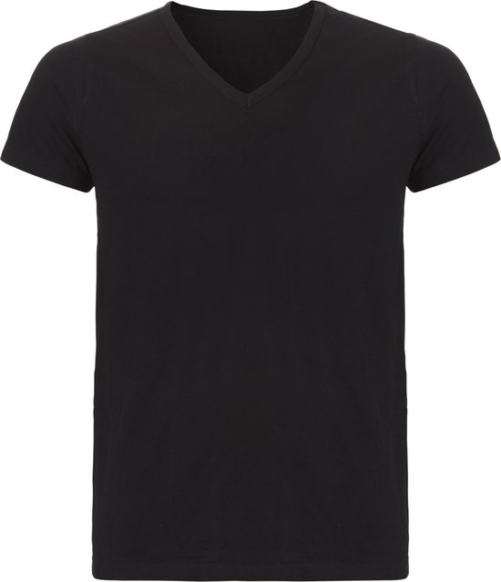 ten Cate Basics v-shirt zwart 2 pack voor Heren | Maat S