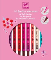 Djeco kleuren 10 Felt Tip Brush Pens - Sweet