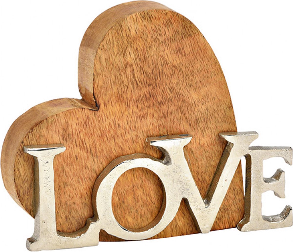 G.wurm Display Hart, met metalen letters, LIEFDE, DG naturel lifestyle
