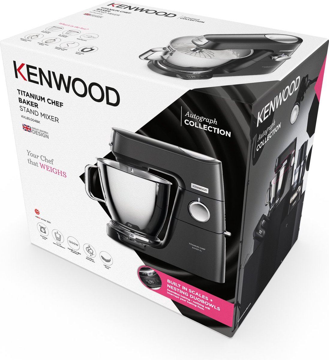 Kenwood Chef Titanium Baker - Keukenmachine met ingebouwde weegschaal thumbnail 6