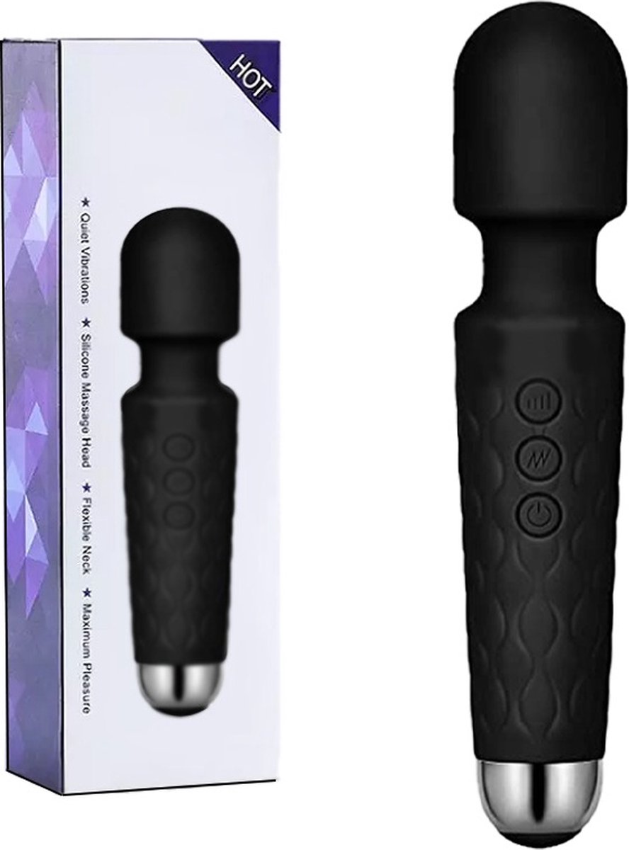 Slide® Massager and Wand Vibrator - G Spot Vibrator & Clitoris Stimulator - Silent Vibrators for Women - Sex Toys also for Couples - Erotic - Black