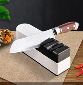 Aiguiseur de couteaux électrique QualiPro - Aiguiseur de Couteaux - Aiguiseur à 2 phases - Aiguiseur à tirer - Convient pour les Ciseaux et les Couteaux - Via USB