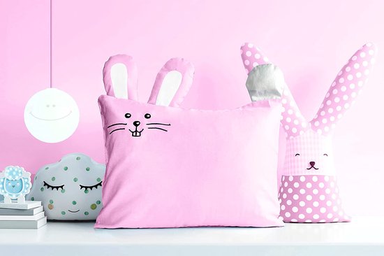 kinder Fluff kussen en pillowcase-hoofdkussen van  Katoen & dons alternatieve vulling voor baby bed, rug, nek kussen, kussens voor bed, kussen voor bank, nek -zwangerschap kussen kussens -Roze