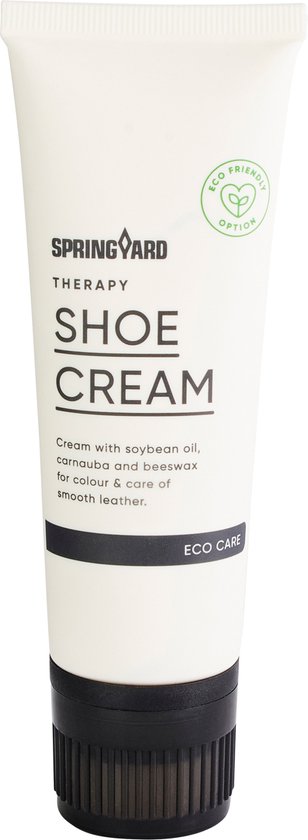 Springyard Therapy Shoe Cream Neutral - Cirage neutre - Crème pour cuir lisse - donne couleur et protection - 1 tube avec éponge - 75ml